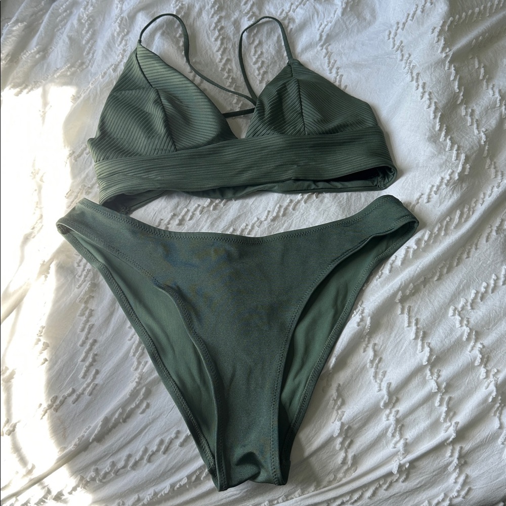 NWOT H&M Olive Bikini BOTTOMS ONLY